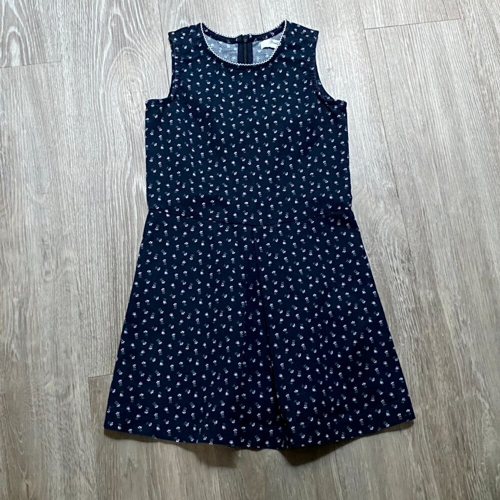 Girls Brooks Brothers Ditsy Floral Pleat Front Skirt Stretch Cotton Zip Dress 4